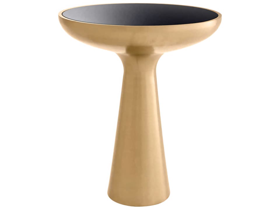 Lindos Low Brushed Brass Side Table