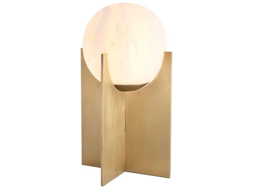 Scorpios Table Lamp Alabaster and Antique Brass
