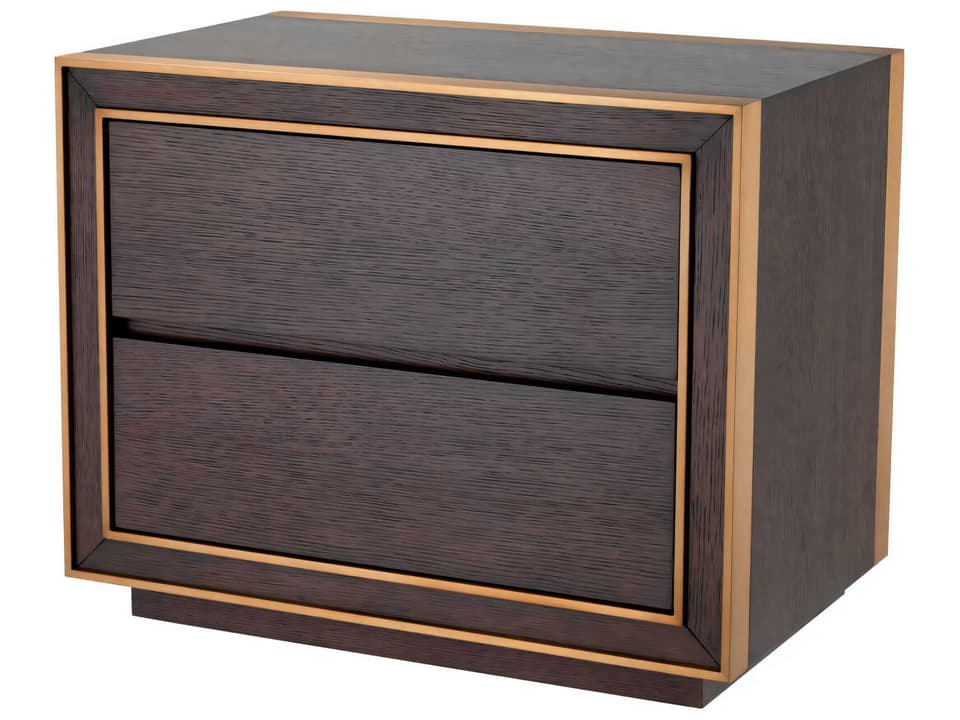 Camelot Side Table Art Deco Brown Oak Veneer
