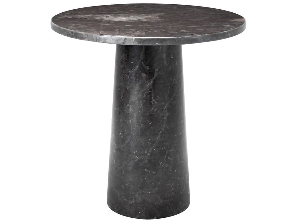 Terry Round End Table in Grey Marble