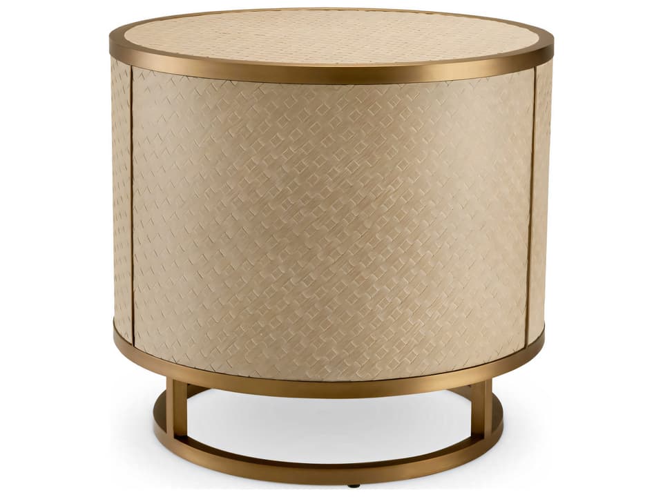 Napa Valley Woven Washed Oak Veneer Side Table