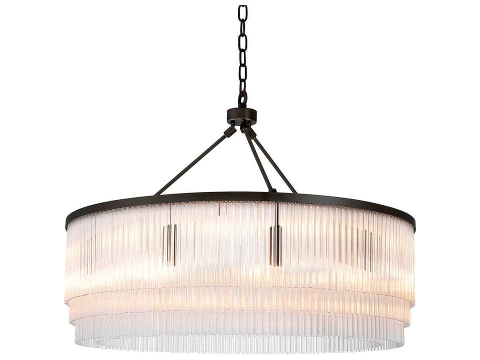 Hector 10-Light Chandelier in Bronze Highlight with Clear Glass Rods