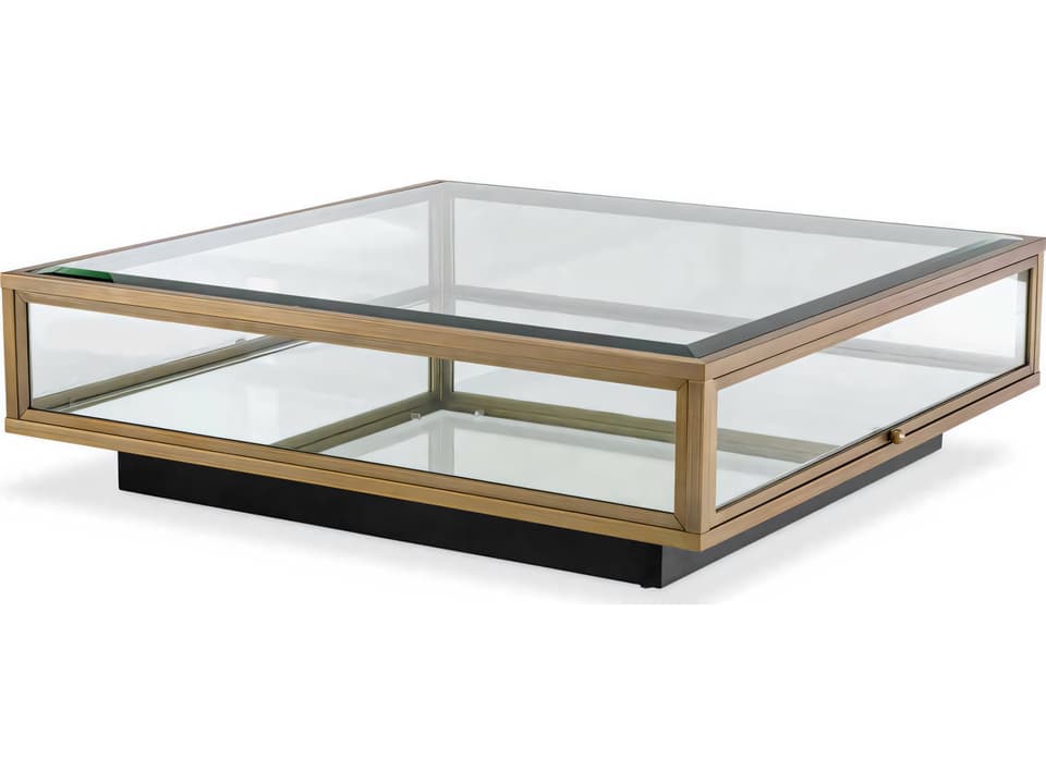 Ryan Coffee Table Brushed Brass Glass