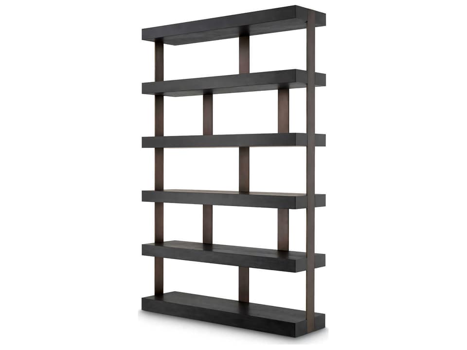 Dalmar Cabinet Charcoal Grey Oak Veneer with Bronze Finish