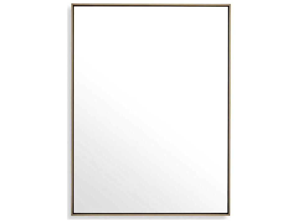 Redondo S Rectangular Wall Mirror in Brushed Brass Stainless Steel