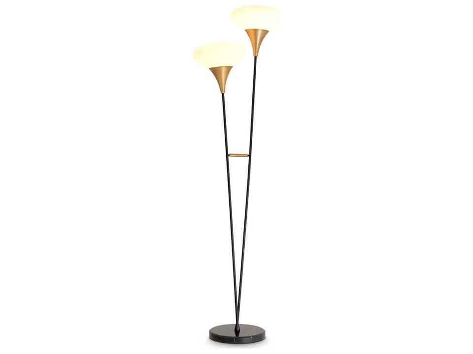 Duco Floor Lamp Antique Brass and Marble