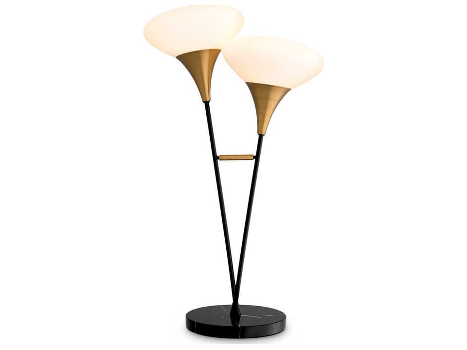 Duco Table Lamp Antique Brass with Marble Base