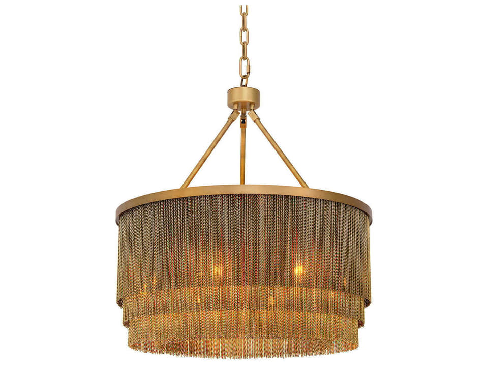 Tissot 8-Light Chandelier in Antique Brass Finish