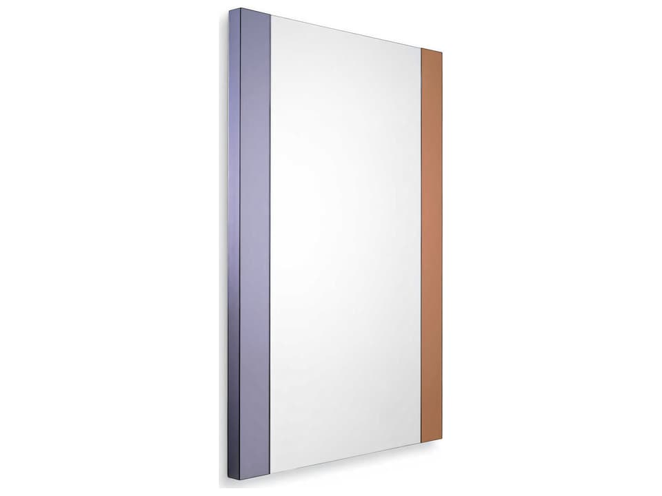 Cevio S Modern Wall Mirror with Smoked and Copper Glass Accents