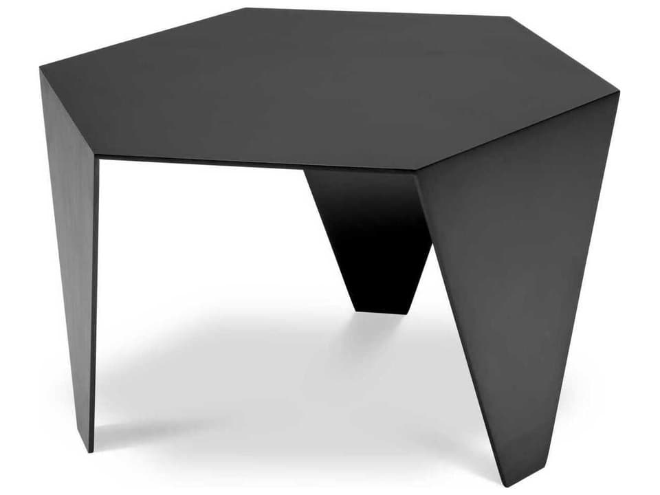 Metro Chic Hexagonal Side Table in Bronze Finish