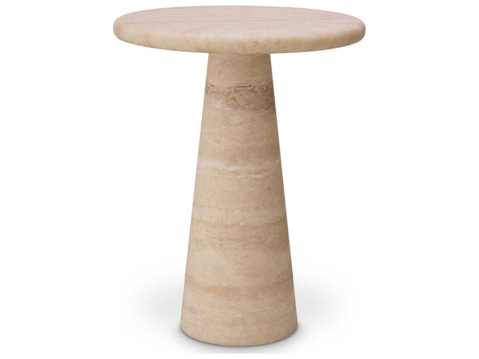 Adriana Large Travertine Round Side Table
