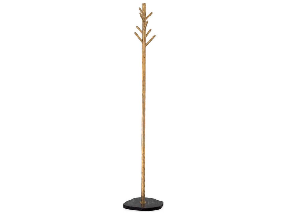 Stern Vintage Brass Black Marble Base Coatrack