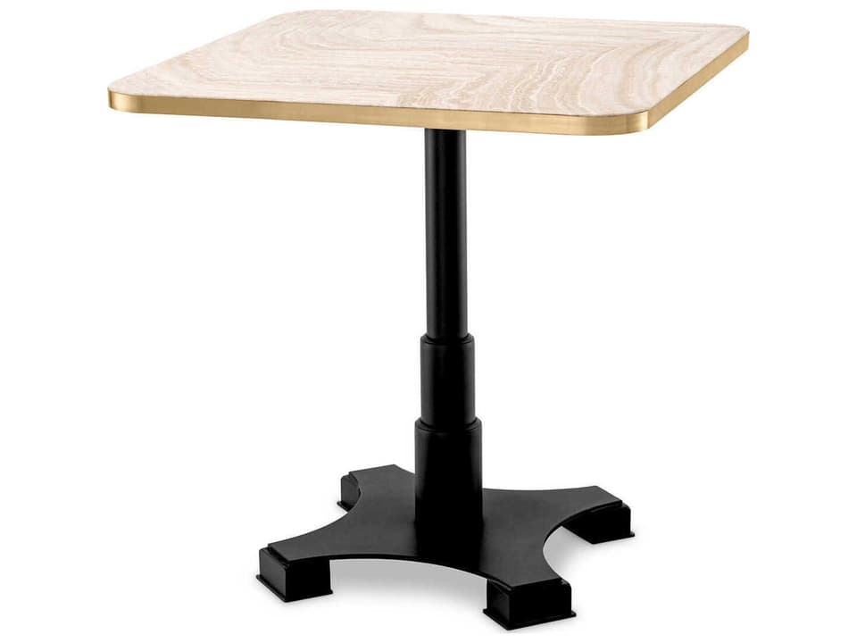 Avoria Square Dining Table Travertine Top