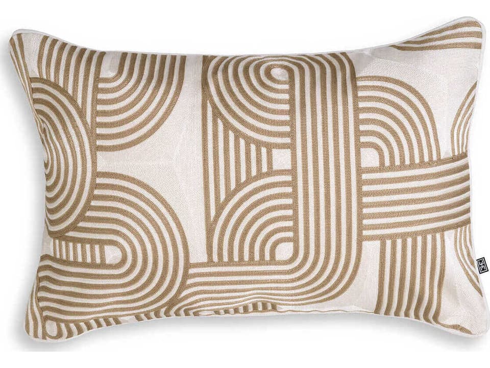 Abaças Cushion Rectangular Beige and White