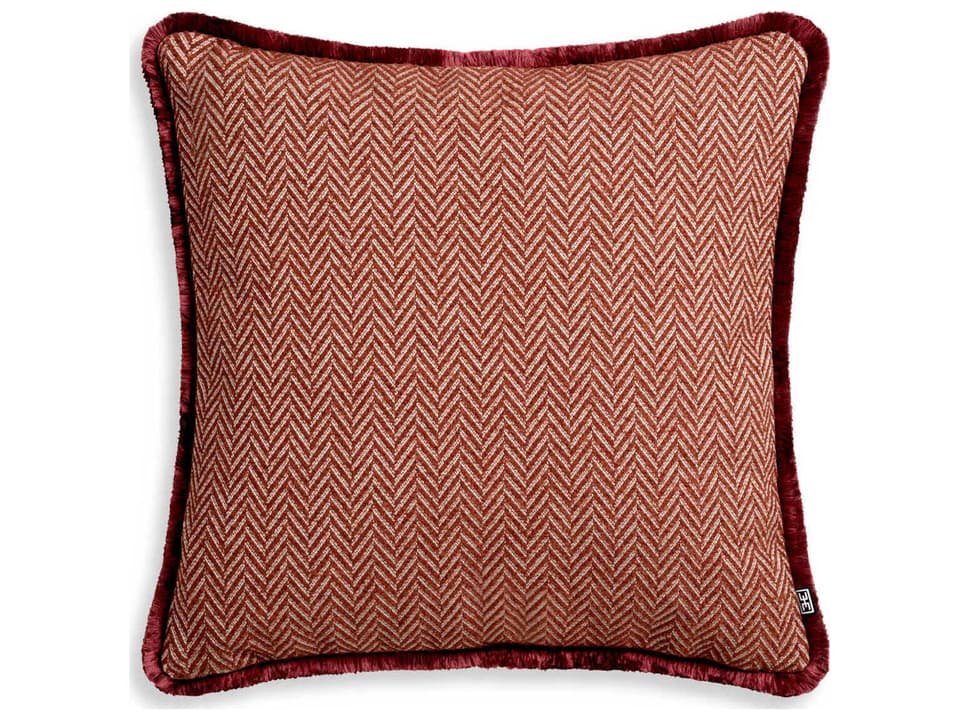 Kauai L Cushion Red Herringbone