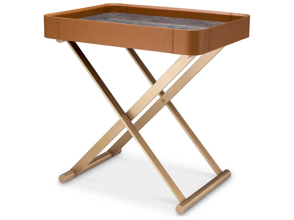 Monarch Brown Leather Butler Tray