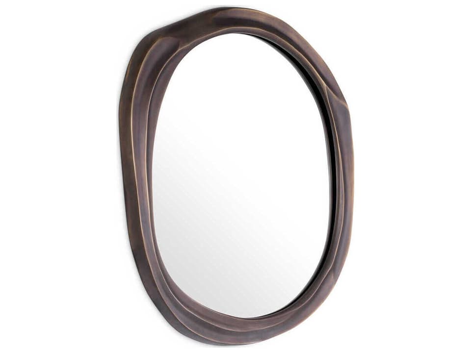 Karma S Round Wall Mirror in Bronze Highlight Finish