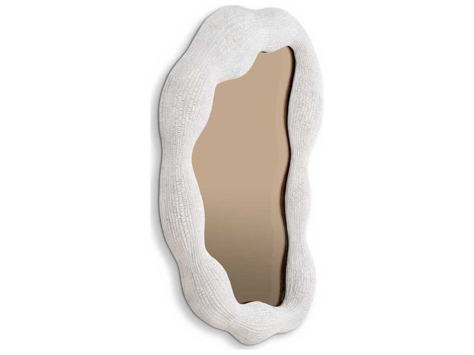 Genta S Accent Wall Mirror in White and Bronze