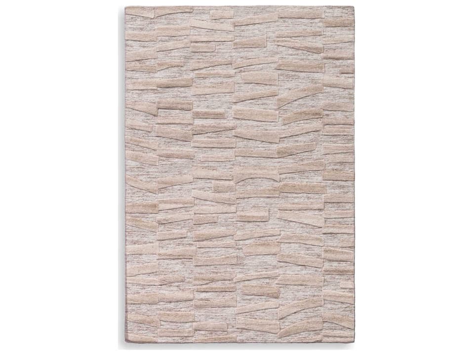 Sestri Hand-Woven Wool Viscose Area Rug in Beige