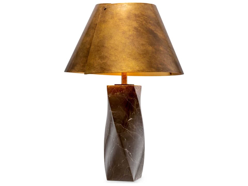 Camelia Table Lamp with Coffee Marble Base