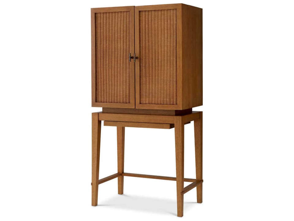 Borchard Caramel Oak Veneer Bar Cabinet