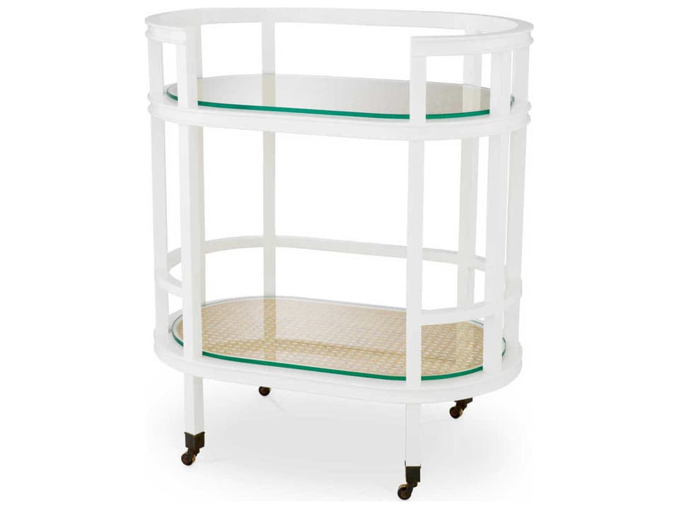 Bahamas Piano White Natural Cane Trolley