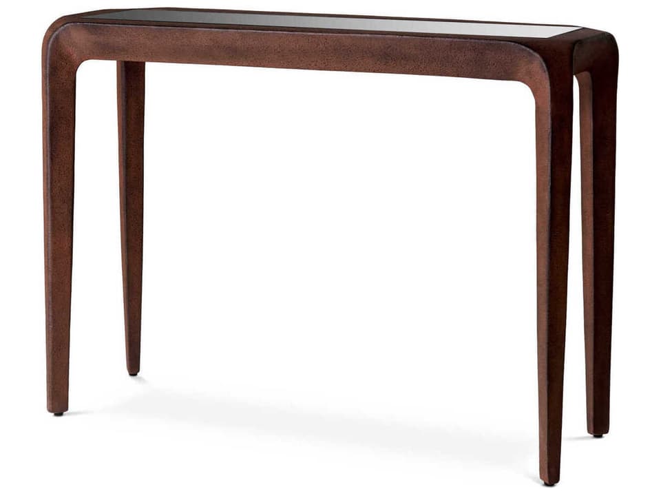 Quentin Oxidized Look Black Glass Console Table