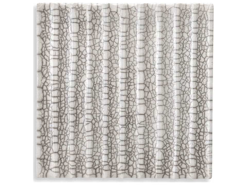 Division Straight Raku Ceramic Crackled White Wall Decoration