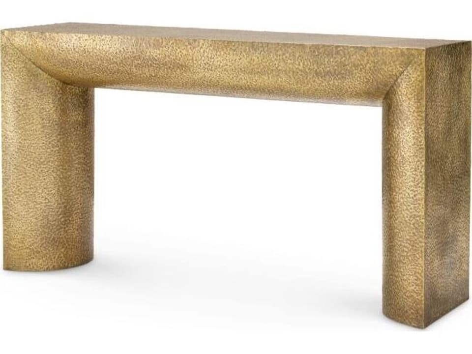 Ethnicraft Console Table Drayton Hammered Vintage Brass Finish