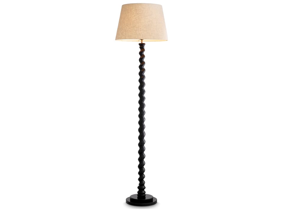 Piano Black X Granite Base Floor Lamp