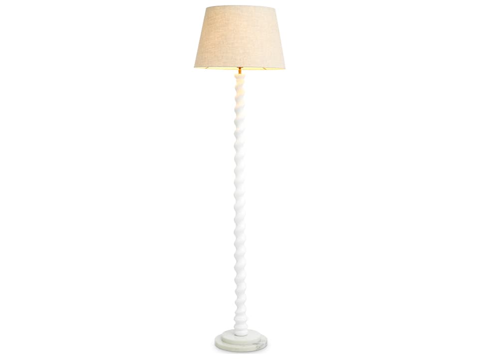 Piano White X Marble Base Floor Lamp
