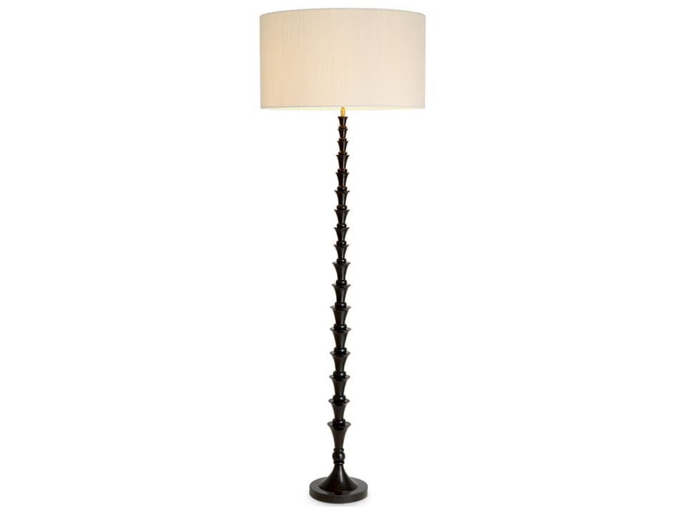 Piano Black X Granite Base Floor Lamp