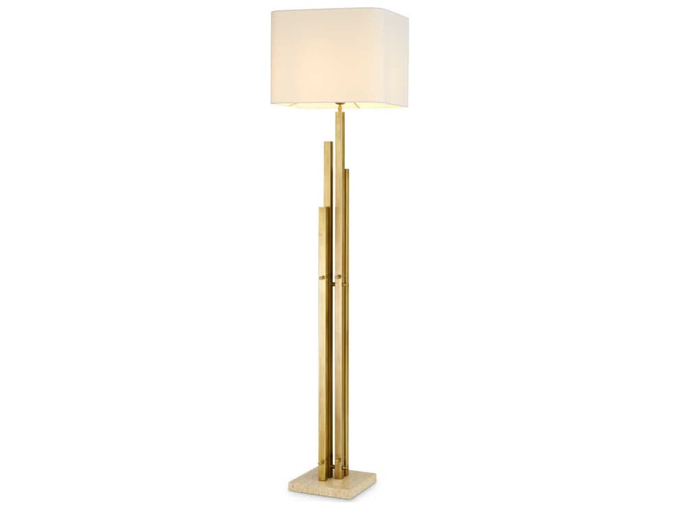 Destino Vintage Brass Incl Shade Floor Lamp