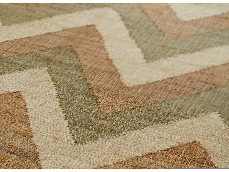 Ashburton Handwoven Jute Cotton Chevron Area Rug Natural