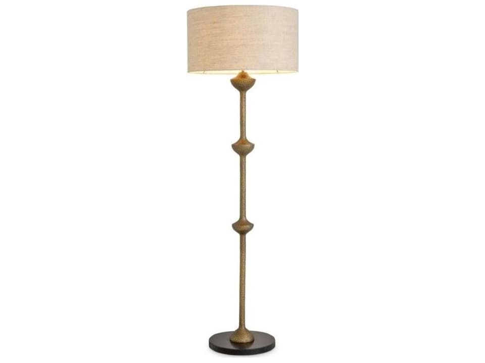 Ethnicraft Floor Lamp Lucente Vintage Brass Finish Incl Shade