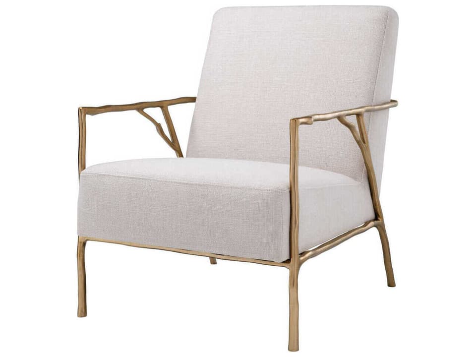 Antico Accent Chair Gold Finish Panama Natural