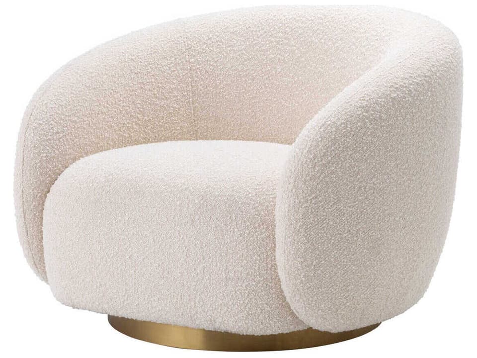 Brice Swivel Chair Bouclé Cream Modern