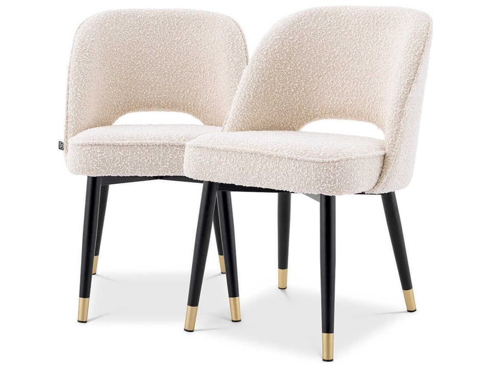 Cliff Black Upholstered Armless Dining Chair Set of 2