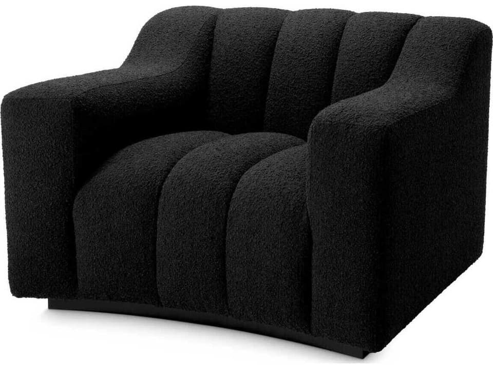 Kelly Armchair Black Bouclé Upholstered