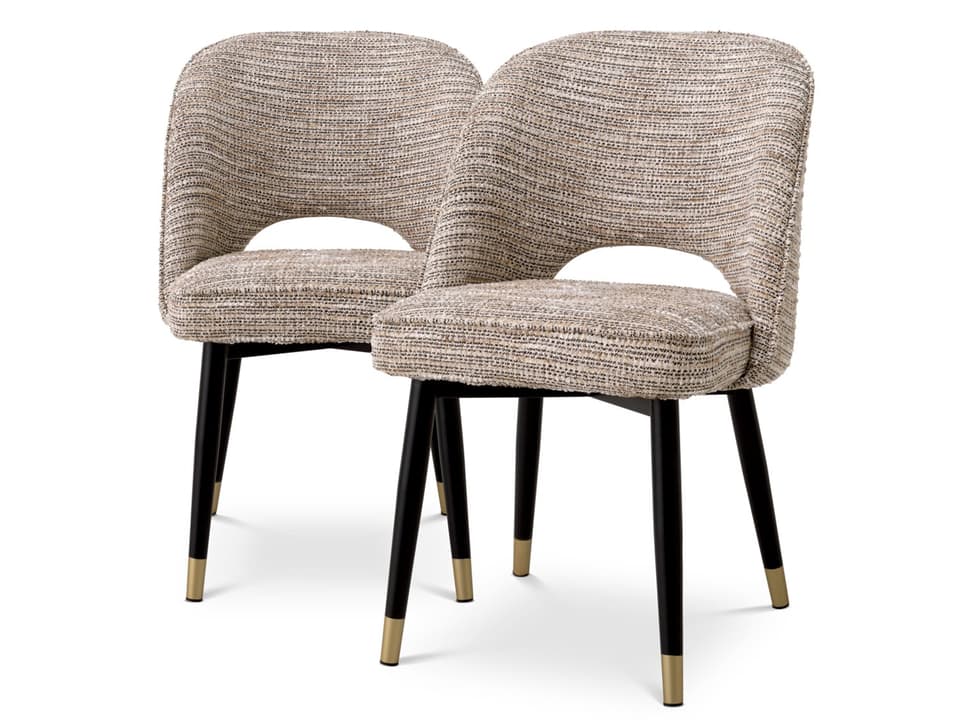 Cliff Beige Upholstered Armless Dining Chair Set of 2