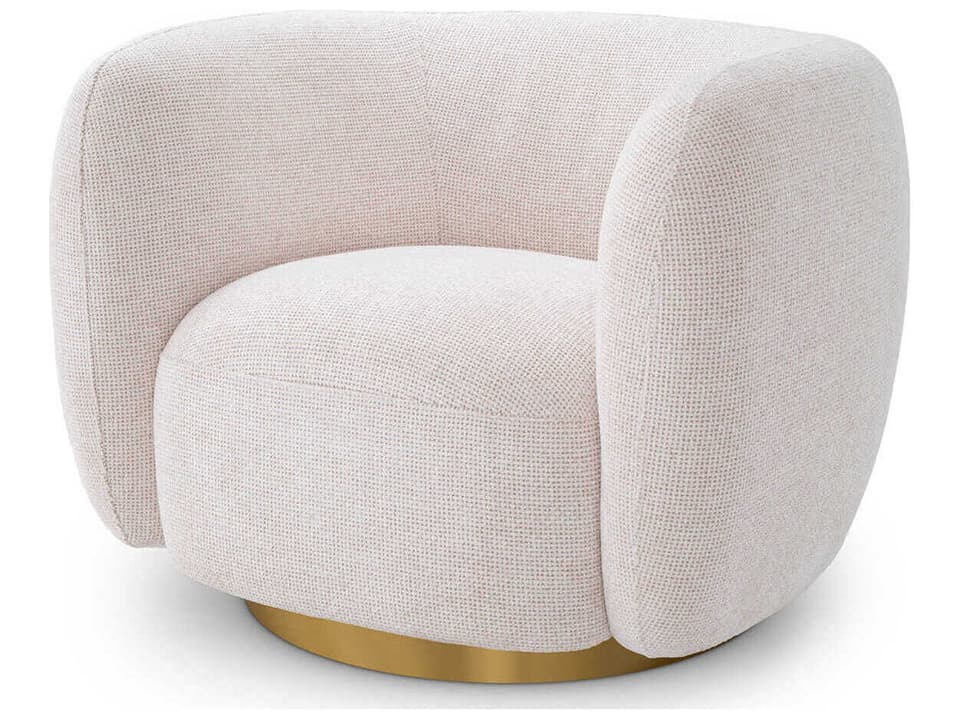 Roxy Swivel White Accent Chair