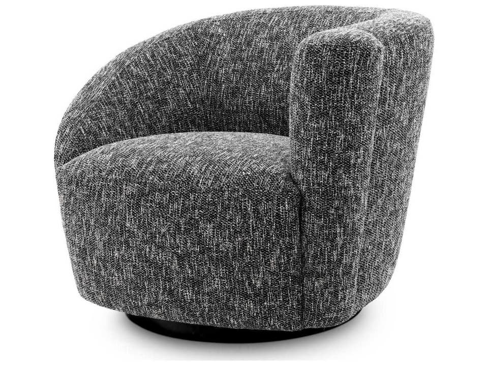 Colin Swivel Accent Chair Asymmetrical Black
