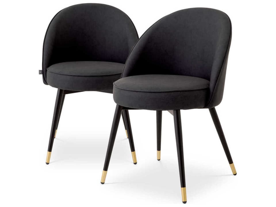 Cooper Black Faux Leather Armless Dining Chair Set of 2