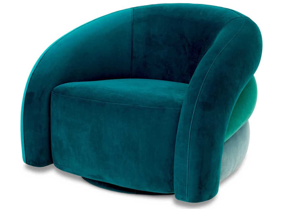Novelle Swivel Accent Chair in Green Velvet