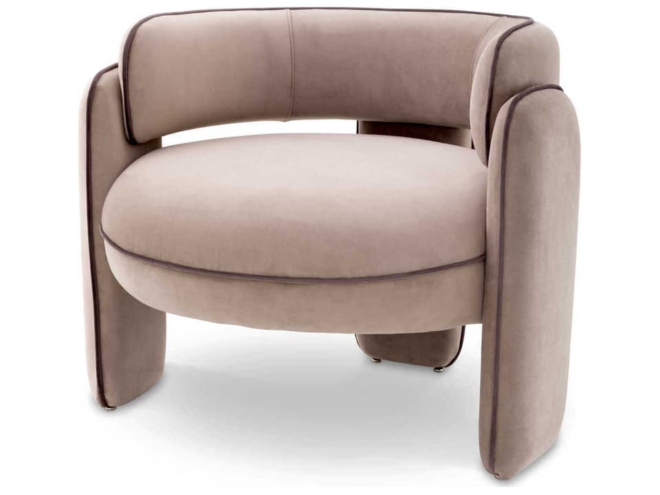 Chaplin Accent Chair in Savona Greige Velvet