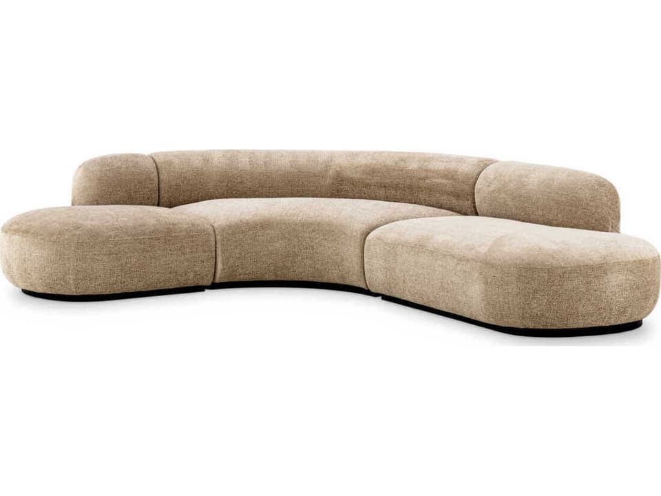 Sofa Björn L 3-Seat Lyssa Sand Upholstered Sofa with Black Base