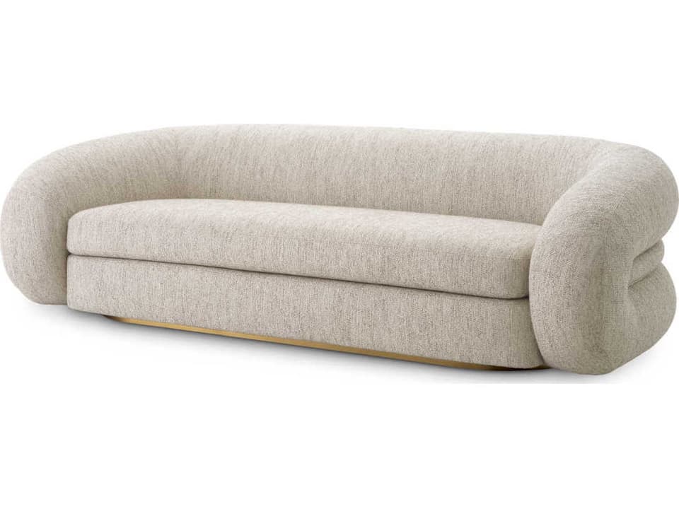 Cosenza 3-Seat Light Grey Fabric Sofa