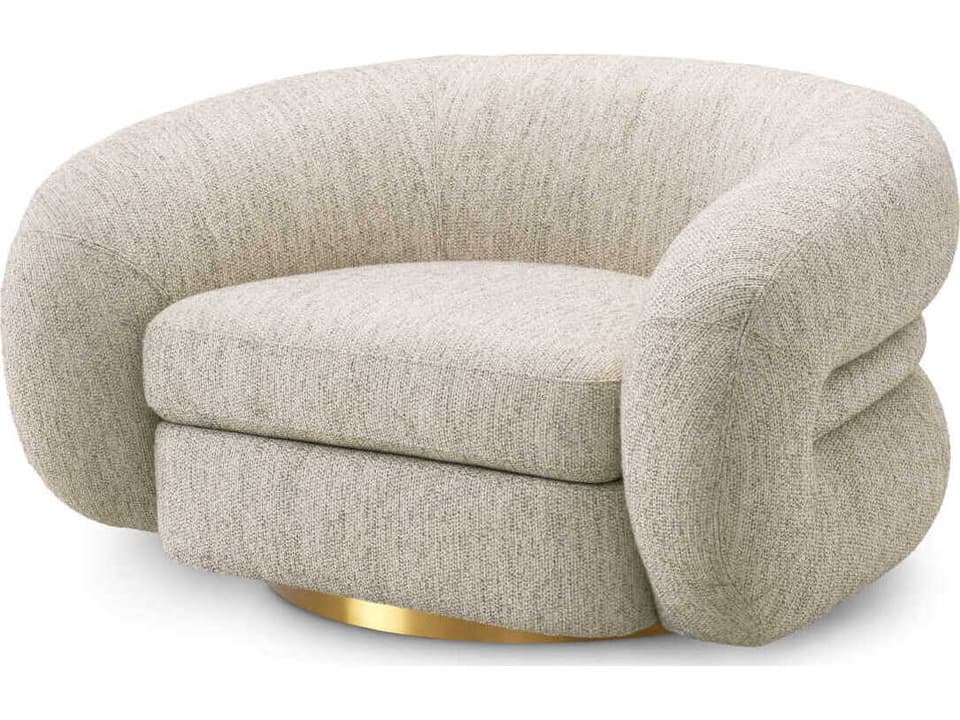 Cosenza Swivel Accent Chair in Splendor Light Grey