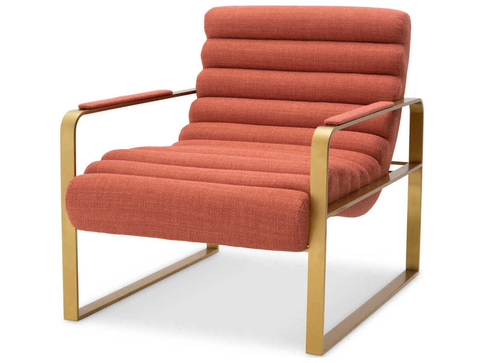 Olsen Armchair Scalea Orange Brushed Brass Finish