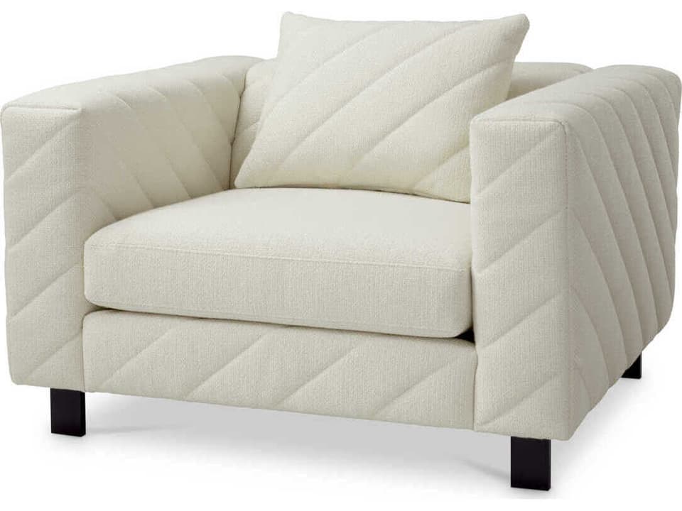 Avellino Club Chair in Reve Cream with Black Feet